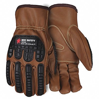 Leather Gloves Brown M PK12