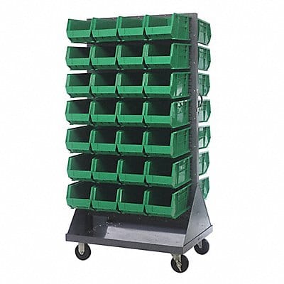 Mobile Louvered Floor Rack Steel 56 Bins