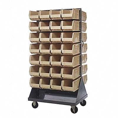 Mobile Louvered Floor Rack Steel 56 Bins