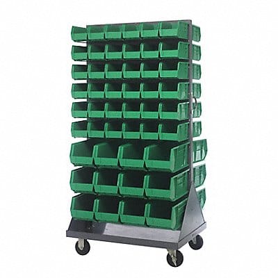 Mobile Louvered Floor Rack Steel 96 Bins