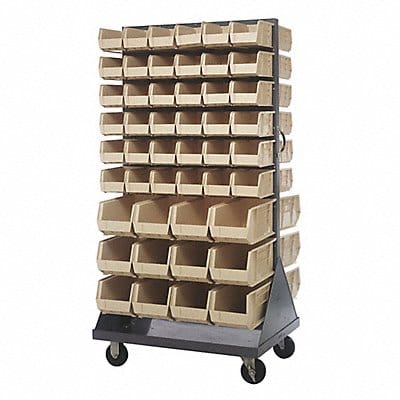 Mobile Louvered Floor Rack Steel 96 Bins