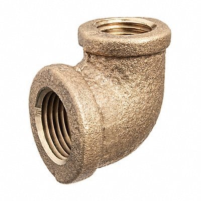 90 Elbow Reducer Brass 1 x 1/2 in