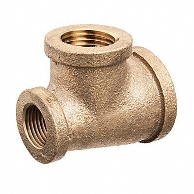 Dual Reducing Tee Brass 1 x 3/4 x 1/2 in