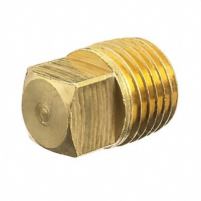 Square Head Plug Brass 1/4 in M BSPT