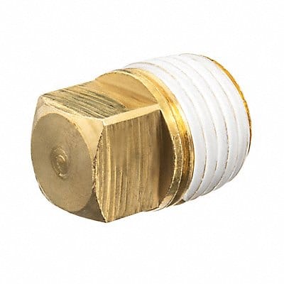 Hollow Square Head Plug Brass 4 in