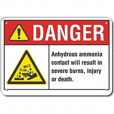 Danger Sign 7 in x 10 in Aluminum