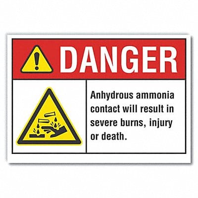 Ammonia Danger Rflctv Label 10inx14in