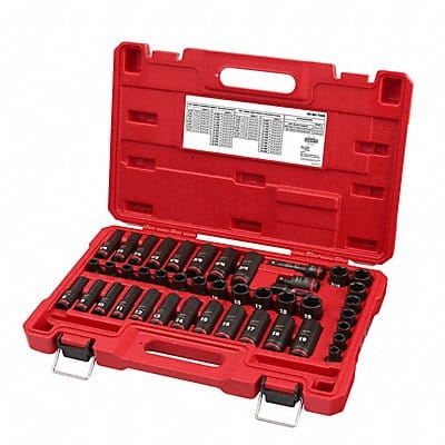 Impact Socket Set Steel 6-Point 3/8