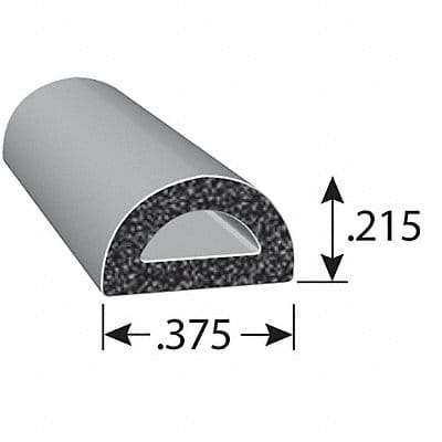 Foam Rubber Seal w/Adhesive Back 0.22 in