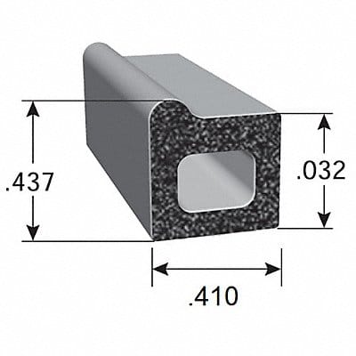 Foam Rubber Seal w/Adhesive Back 0.44 in