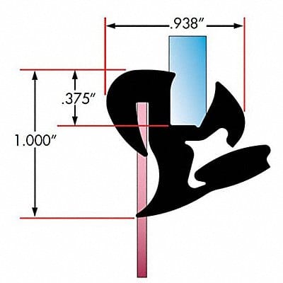 Window Lock Gasket Sngl 0.046 - 0.075 in