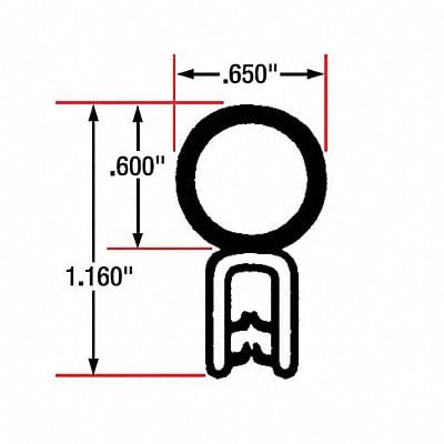 Edge Grip Seal Top Bulb 10 ft EPDM