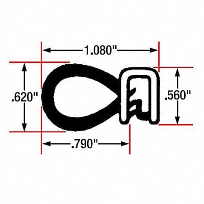 Edge Grip Seal Side Bulb 10 ft EPDM