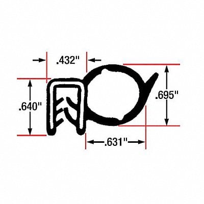 Edge Grip Seal Side Bulb 10 ft EPDM