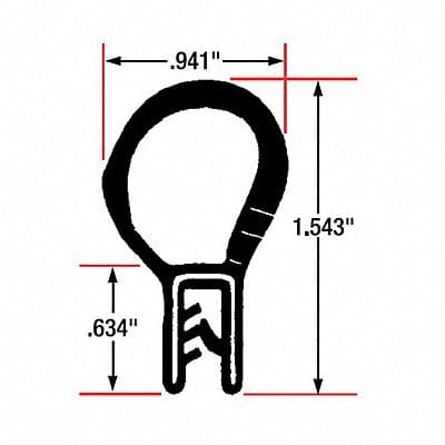 Edge Grip Seal Top Bulb 10 ft EPDM