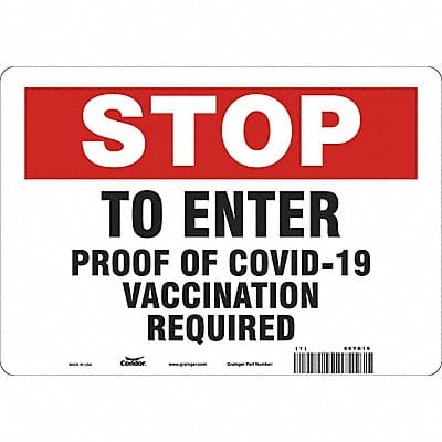 Employee/Visitor Vaccine Proof Sign