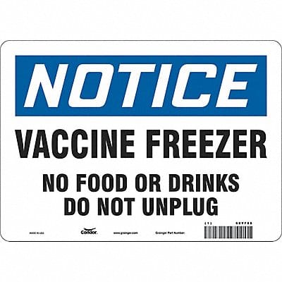 Vaccine Freezer Sign