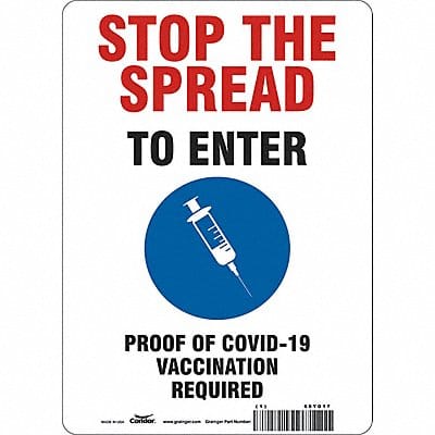 Employee/Visitor Vaccine Proof Sign