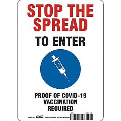 Employee/Visitor Vaccine Proof Sign