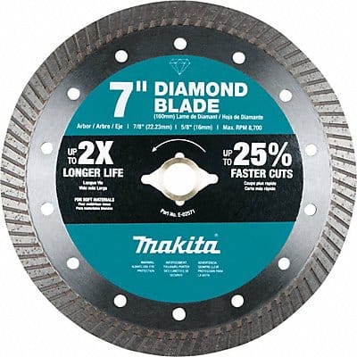 Diamond Blade 7 Dia 8700 RPM Max Speed