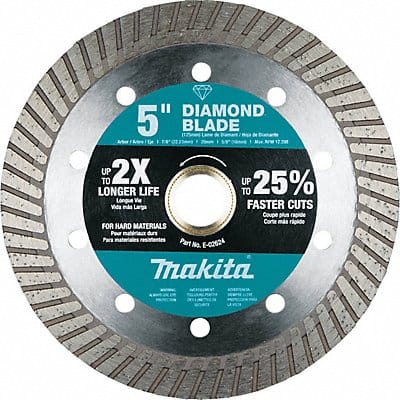 Diamond Blade 5 dia 12200 RPM Max Speed