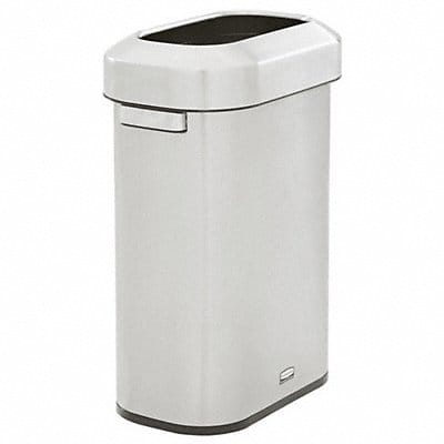 Trash Can Rectangular Silver 15 gal