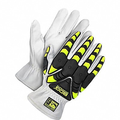 Leather Gloves Black/White/Yellow 2XL