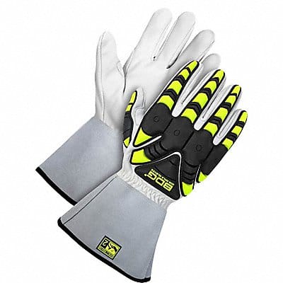 Leather Gloves Black/White/Yellow XL