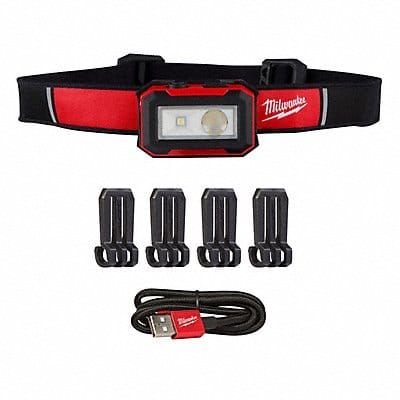 Headlamp Plastic Black Red 450lm