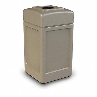 Square Waste Container Beige 42 gal lon