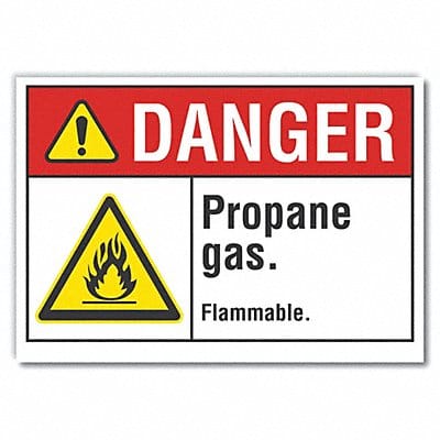 Propane Danger Rflctv Label 7inx10in