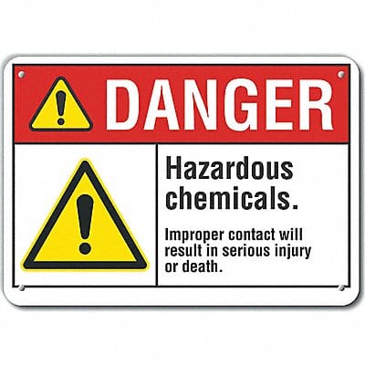 Alum Hazardous Chem Danger Sign 10x14in