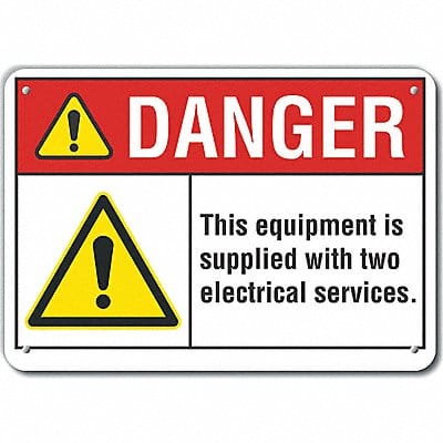 Plastic Electr Hzrd Danger Sign 10x14in