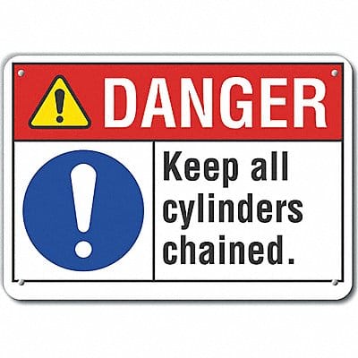 Cylinder Handling Danger Sign 7x10in