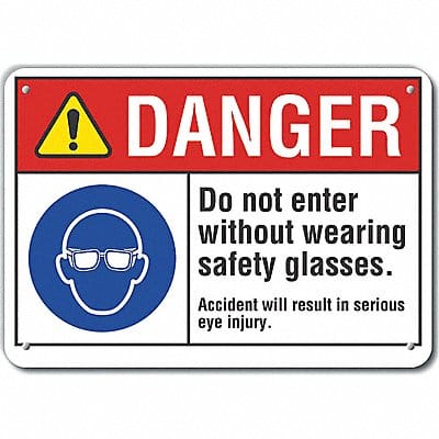 Plastic Eye Danger Sign 7inx10in Plastc