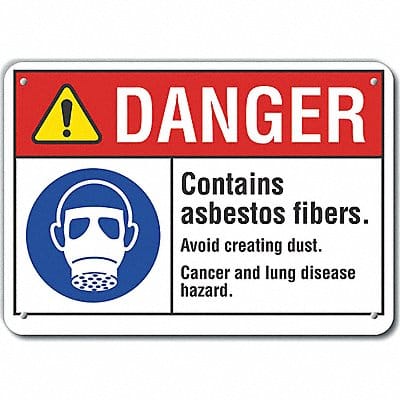 Asbestos Danger Sign 7inx10in Plastic