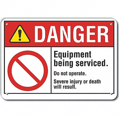 Machine Operation Danger Sign 10x14in