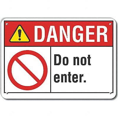 Exit Entrance Danger Sign 7x10in Plastic