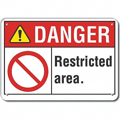 Restricted Area Danger Sign 10x14in