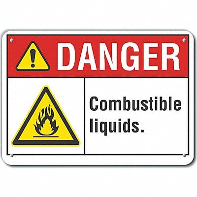 Combustible Liquid Danger Sign 7x10in