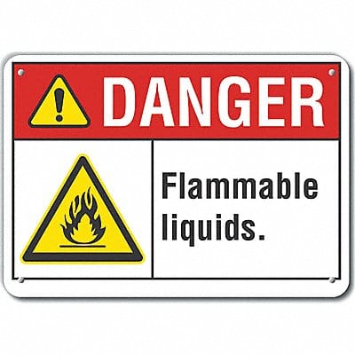 Flam. Liquid Danger Sign 7x10in Plastic