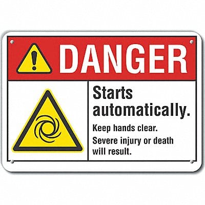 Hands Clear Danger Sign 7inx10in Plastic