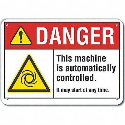 Machine Operation Danger Sign 7x10in