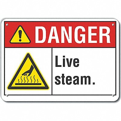 Live Steam Danger Sign 10inx14in Plastic