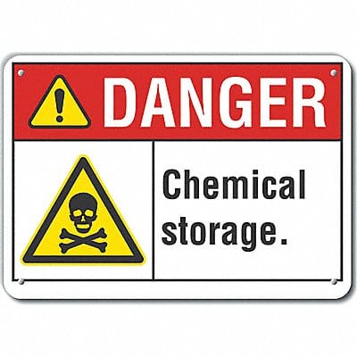 Chemicals Danger Sign 10x14in Plastic