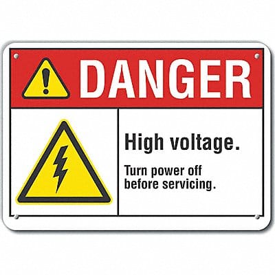 High Voltage Danger Sign 7x10in Plastic