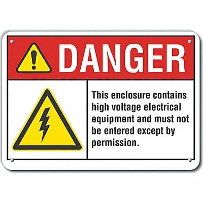 High Voltage Danger Sign 7x10in Plastic