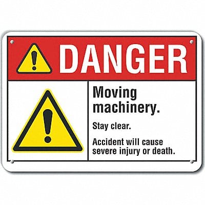 Moving Mach Danger Sign 10x14in Plstc