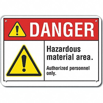 Hzrdous Mtrl Danger Sign 7x10in Plastic