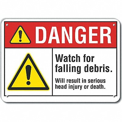 Construct Area Danger Sign 7x10in Plstc